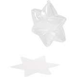 Stern-Anhänger, H 10 cm, Transparent, 5 Stk/ 1 Pck