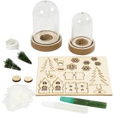 DIY-Set für Deko-Szenen unter Plastikglocken, H 10+12,5 cm, 1 Pck