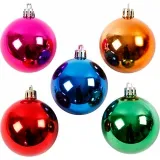 Weihnachtskugeln, D 6 cm, Kräftige Farben, 20 Stk/ 1 Pck