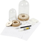 DIY-Set für Deko-Szenen unter Plastikglocken, H 12,5+18 cm, 2 Stk/ 1 Pck