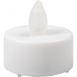 LED Teelicht-Kerze, H: 35 mm, D 38 mm, Weiß, 24 Stk/ 1 Pck