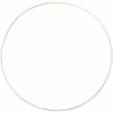 Ring aus Metalldraht, D 20 cm, Dicke 3 mm, Weiß, 5 Stk/ 1 Pck