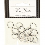 Spaltring, D 15 mm, Versilbert, 100 Stk/ 1 Pck
