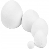 Eier, Größe 12+25+35+40+47 mm, Weiß, 200 Stk/ 1 Pck