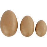 Zweiteilige Eier, L 12+15+18 cm, 3 Stk/ 1 Pck