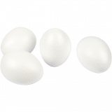 Styropor-Eier, H 10 cm, Weiß, 25 Stk/ 1 Pck