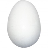 Styropor-Eier, H 12 cm, Weiß, 25 Stk/ 1 Pck