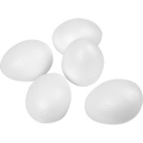 Styropor-Eier, H 8 cm, Weiß, 50 Stk/ 1 Pck