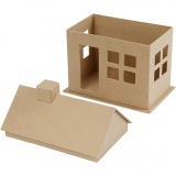 Pappmaché-Haus, H 23 cm, T 14,5 cm, L 22,5 cm, 1 Stk