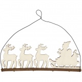 Weihnachtsschmuck, Schlitten mit Rentieren, H 8 cm, T 0,5 cm, B 22 cm, 1 Stk