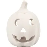 Teelichthalter, Kürbis, H 9,5 cm, D 6,5 cm, Weiß, 12 Stk/ 1 Pck