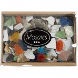 Mosaiksteine, Größe 8-20 mm, Dicke 2-3 mm, Inhalt kann variieren , Sortierte Farben, 2 kg/ 1 Pck