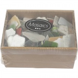 Mosaiksteine, Größe 15-60 mm, Dicke 5 mm, Inhalt kann variieren , Sortierte Farben, 2 kg/ 1 Pck