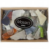 Mosaiksteine, Größe 15-60 mm, Dicke 5 mm, Inhalt kann variieren , Sortierte Farben, 2 kg/ 1 Pck