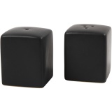 Salz- und Pfefferstreuer, H 6 cm, Größe 5x5 cm, Matt, Schwarz, 6 Set/ 1 Pck