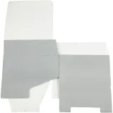 Pappschachtel, H 10 cm, L 25 cm, B 22 cm, Hellgrau, 1 Stk