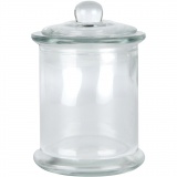 Vorratsglas mit Deckel, H 14,5 cm, D 8 cm, 10 Stk/ 1 Box