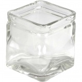 Kerzenglas, H 5,5 cm, Größe 5,5x5,5 cm, 12 Stk/ 1 Pck