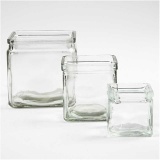Kerzenglas, H 5,5 cm, Größe 5,5x5,5 cm, 12 Stk/ 1 Pck