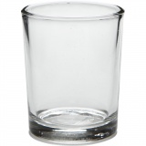 Teelichtglas, H 6,5 cm, D 4,5-5,5 cm, 120 ml, 12 Stk/ 1 Box