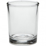 Teelichtglas, H 6,5 cm, D 4,5-5,5 cm, 120 ml, 12 Stk/ 1 Pck