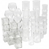 Teelichthalter, H 5,3-8,4 cm, D 4,5-7,3 cm, Inhalt kann variieren , 72 Stk/ 1 Pck