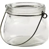 Windlichter zum Hängen, H 6,5 cm, D 7,5 cm, 12 Stk/ 1 Pck