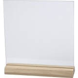 Glasplatte mit Holzständer, Größe 15,5x15,5 cm, Dicke 28 mm, 10 Set/ 1 Box