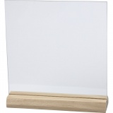 Glasplatte mit Holzständer, Größe 15,5x15,5 cm, Dicke 28 mm, 10 Set/ 1 Pck