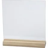 Glasplatte mit Holzständer, Größe 15,5x15,5 cm, Dicke 28 mm, 10 Set/ 1 Pck