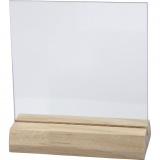 Glasplatte mit Holzständer, Größe 7,5x7,5 cm, Dicke 28 mm, 10 Set/ 1 Pck