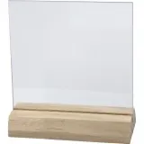 Glasplatte mit Holzständer, Größe 7,5x7,5 cm, Dicke 28 mm, 10 Set/ 1 Pck