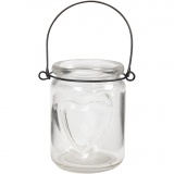 Kerzenglas/Laterne, L 9,5 cm, D 7 cm, 12 Stk/ 1 Pck