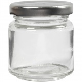 Aufbewahrungsglas, H 6,5 cm, D 5,7 cm, 100 ml, Transparent, 12 Stk/ 1 Pck