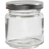 Aufbewahrungsglas, H 6,5 cm, D 5,7 cm, 100 ml, Transparent, 12 Stk/ 1 Box