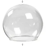Glaskugel ohne Boden, D 8 cm, Lochgröße 5 cm, Transparent, 4 Stk/ 1 Pck