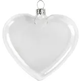 Glasherz, H 9 cm, B 7.8 cm, Dicke 2,1 cm, 6 Stk/ 1 Pck