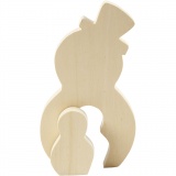 2in1 - Holzfigur, Schneemänner, H 7,7+20 cm, T 2 cm, B 5,3+11,3 cm, 1 Set