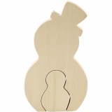 2in1 - Holzfigur, Schneemänner, H 7,7+20 cm, T 2 cm, B 5,3+11,3 cm, 1 Set