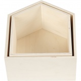 Aufbewahrungskästen, Häuser, H 22,5+25 cm, T 12,5 cm, B 19,5+22,5 cm, 2 Stk/ 1 Set