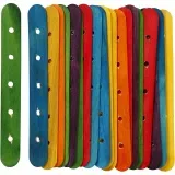 Baustäbe, L 15 cm, B 1,8 cm, Lochgröße 4 mm, Sortierte Farben, 20 sort./ 1 Pck