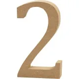 Zahl, 2, H 13 cm, Dicke 2 cm, 1 Stk