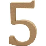 Zahl, 5, H 13 cm, Dicke 2 cm, 1 Stk