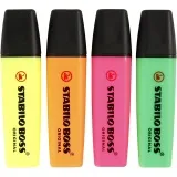 Textmarker, Neongrün, Neonorange, Neonpink, Neongelb, 4 Stk/ 1 Pck