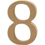 Zahl, 8, H 8 cm, Dicke 1,5 cm, 1 Stk