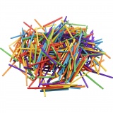 Bastelhölzchen, L 5 cm, Sortierte Farben, 4300 Stck., 500 g/ 1 Pck
