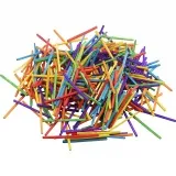 Bastelhölzchen, L 5 cm, Sortierte Farben, 4300 Stck., 500 g/ 1 Pck