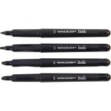 Kalligrafie-Marker, Strichstärke 1,4+2,5+3,6+4,8 mm, Schwarz, 4 Stk/ 1 Pck