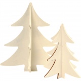 3D Weihnachtsbaum, H 13+18 cm, 2 Stk/ 1 Pck