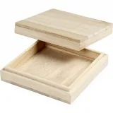 Holzbox, H 3 cm, Größe 10x10 cm, 1 Stk